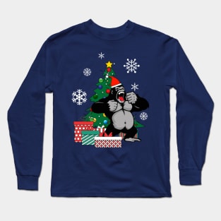 King Kong Around The Christmas Tree Long Sleeve T-Shirt